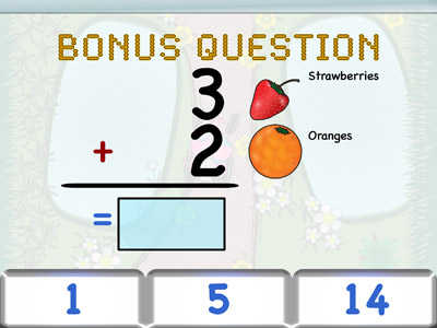 Bonus Question 3 strawberries plus 2 oranges equals?