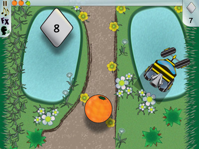 Buggy Bumble Bee bounces through Spring collecting oranges and counting diamonds.